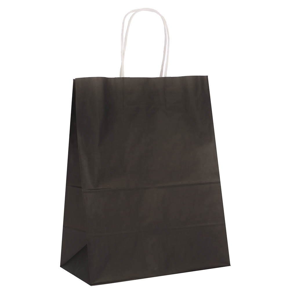 Пакет подарочный с кручеными белыми ручками L 24x14x3 0см, "Черный" внутри белый, арт.№ 507-516