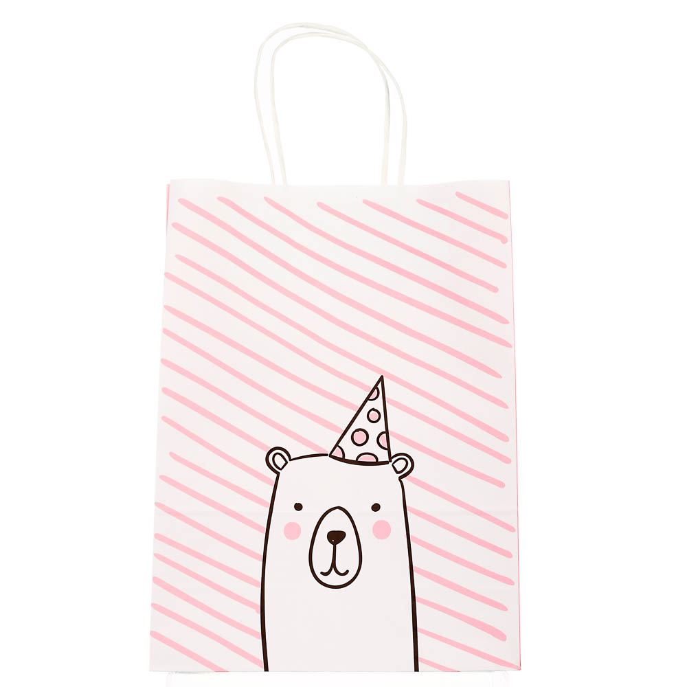 Пакет подарочный с кручеными ручками L 24x10,5x32 см, "Мишка", арт.№ 507-518