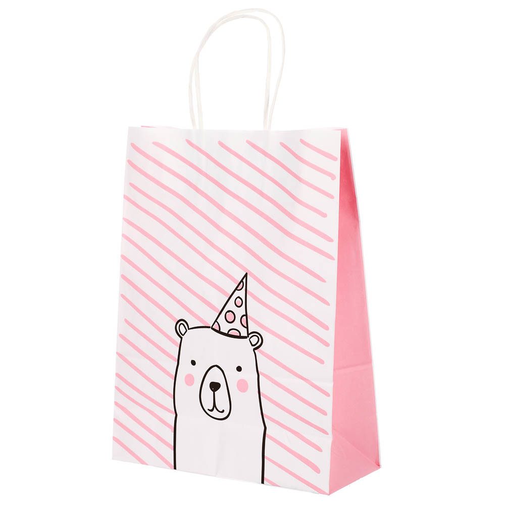 Пакет подарочный с кручеными ручками L 24x10,5x32 см, "Мишка", арт.№ 507-518