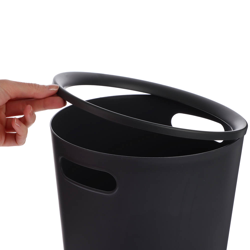 Корзина для мусора 10л Folk, графит, 24х24х28см, арт.№ 407-107