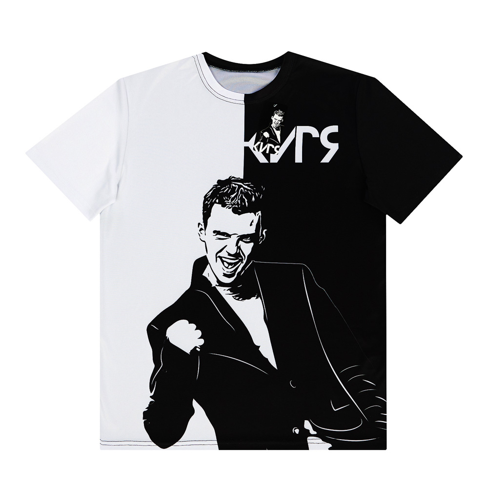 Футболка спортивная для взрослых «КИРЯ», размер XL, 100% полиэстер, черно-белая, арт.№ 006-043