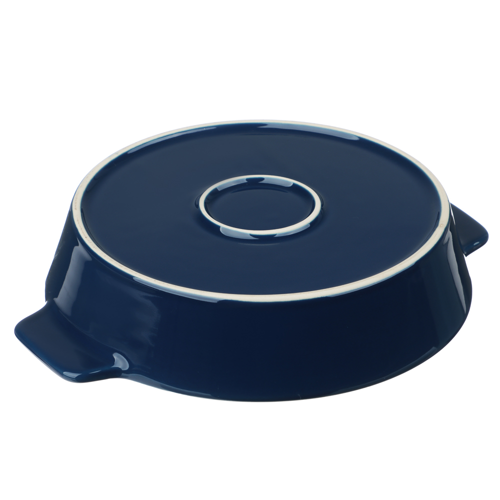 Форма для запекания и сервировки круглая 25,5х21,5х5см тм MILLIMI цветы, керамика, арт.№ 826-008