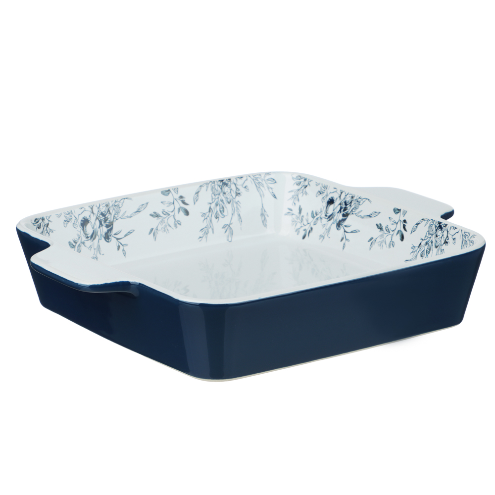 Форма для запекания и сервировки квадратная 26х21х5см тм MILLIMI цветы, керамика, арт.№ 826-009