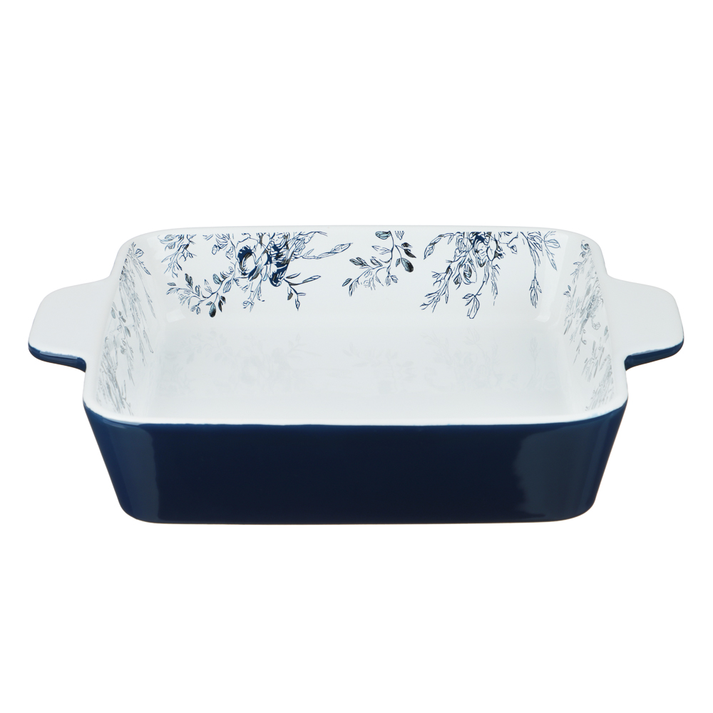 Форма для запекания и сервировки квадратная 26х21х5см тм MILLIMI цветы, керамика, арт.№ 826-009