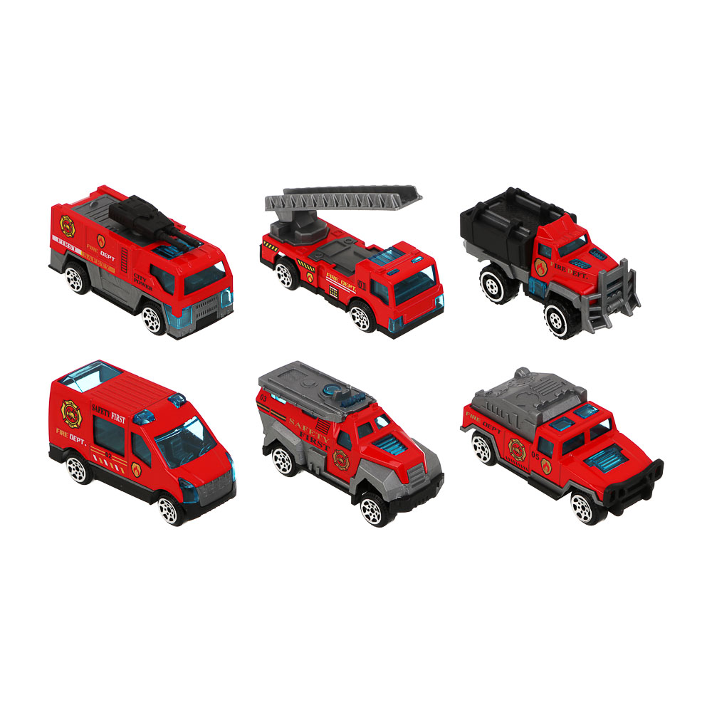 ИГРОЛЕНД Набор из 3-х машин "Пожарная служба", металл, 9,2х4,5х21,7 см, 4 дизайна, арт.№ 292-421