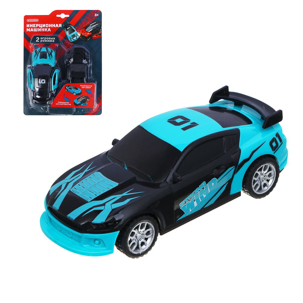 ИГРОЛЕНД Машинка, разбивается при ударе, собирается обратно, АБС, 18,2х5,2х25 см, 8 диз., арт.№ 292-423