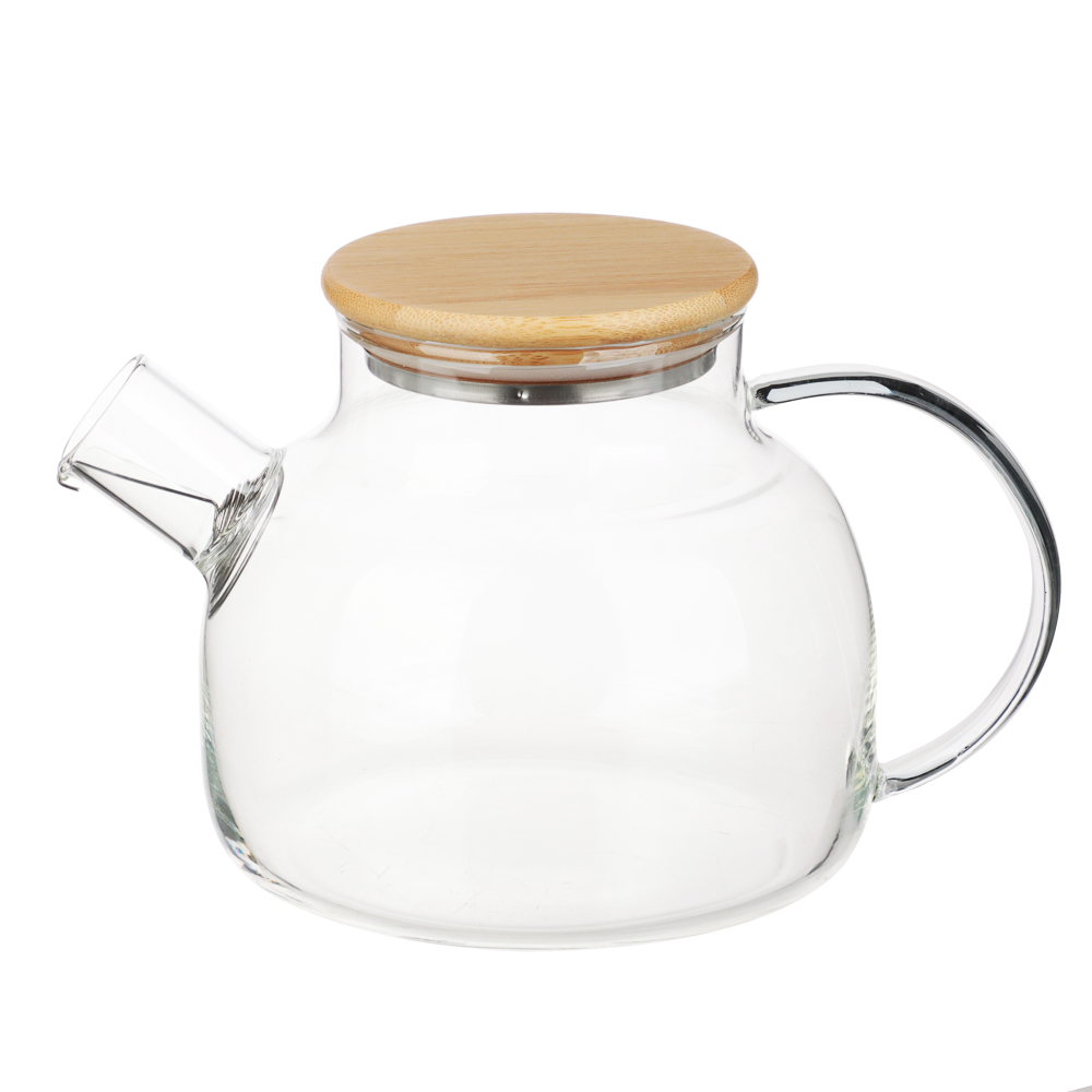 Чайник заварочный тм VETTA Эко, стекло, бамбуковая крышка,  1000мл, арт.№ 850-227