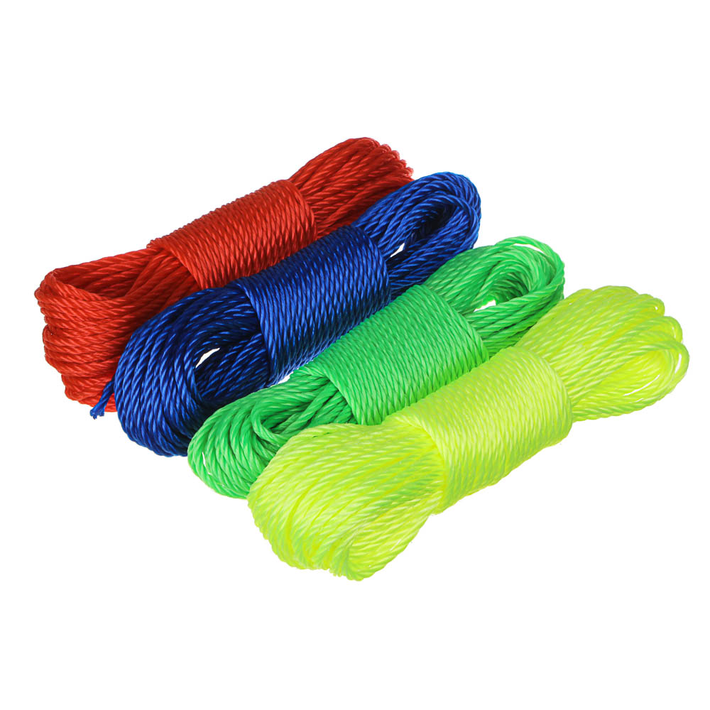 VETTA Веревка капроновая, 20м x 6мм, 4 цвета, арт.№ 453-093