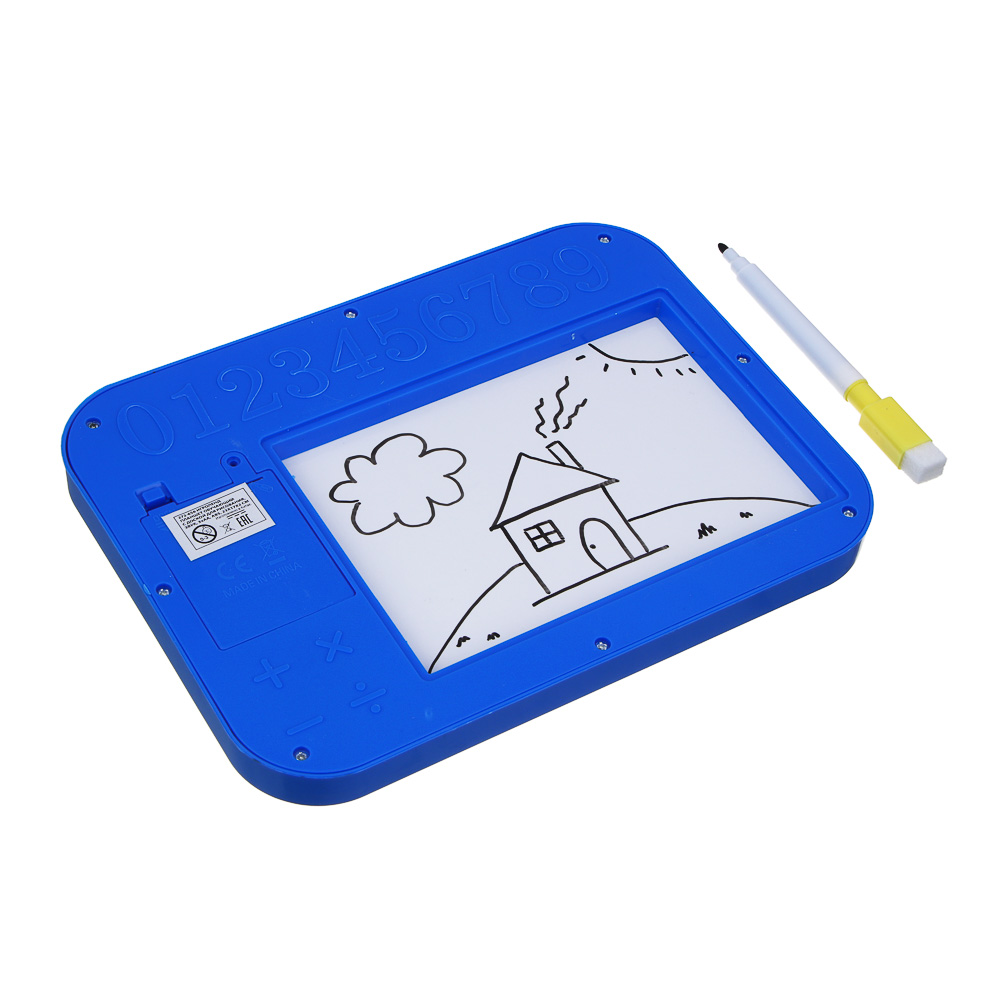 ИГРОЛЕНД Планшет обучающий с доской для рисования, звук, 3AA,ABS, 23х17х2см, 4 дизайна, арт.№ 272-656