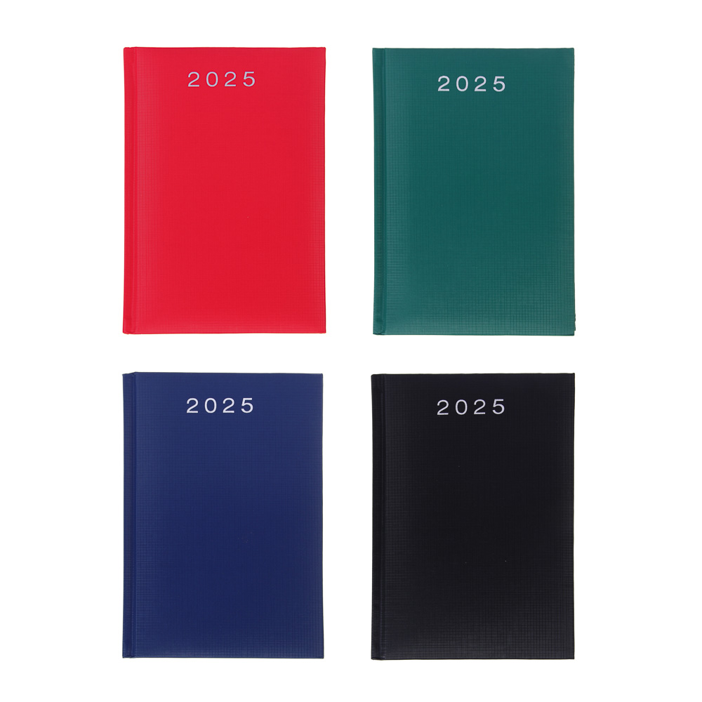 Ежедневник на 2025 "ТЕКСТУР" А5, 352 стр., твердая обложка с поролоном, фактурный бумвинил, 4 цвета, арт.№ 572-225