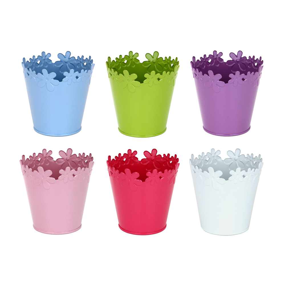 INBLOOM Кашпо круглое цветочный край 10х10х10см, металл, арт.№ 164-309