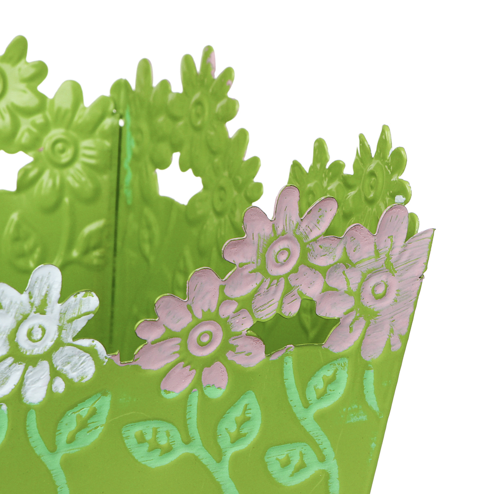 INBLOOM Кашпо квадратное цветочный край 14х14х8см, металл, арт.№ 164-308