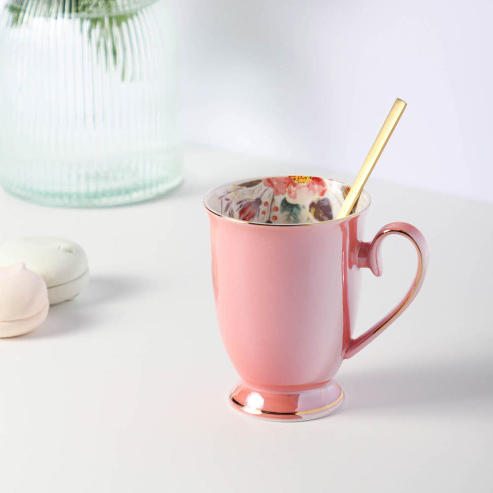 MILLIMI Перламутр роза Кружка 320мл, костяной фарфор, арт.№ 802-421