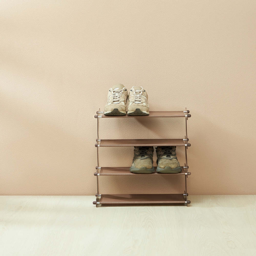 Этажерка для обуви "Зигзаг", 4 яруса, тм VETTA, 48x19x46см, металл, пластик, 1 цвет, арт.№ 465-247