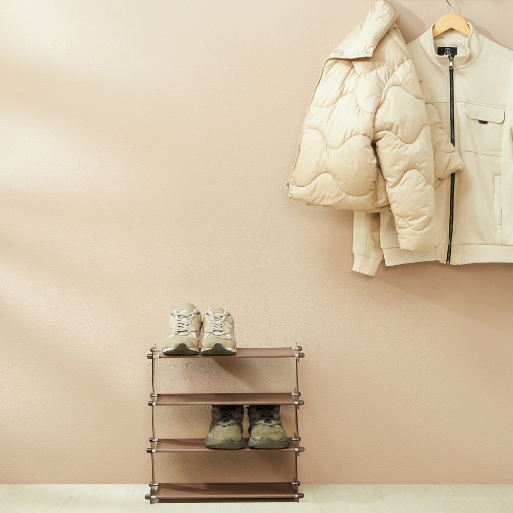 Этажерка для обуви "Зигзаг", 4 яруса, тм VETTA, 48x19x46см, металл, пластик, 1 цвет, арт.№ 465-247