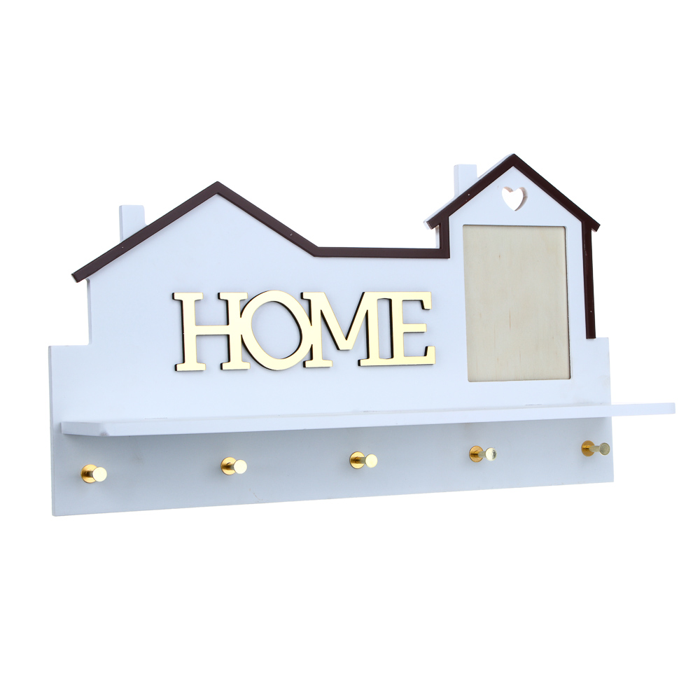 Ключница деревянная Home, 42х10х25 см, 5 крючков, арт.№ 510-201