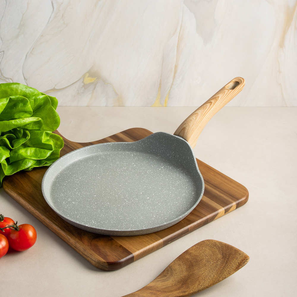 SATOSHI Берг Сковорода литая блинная d24см, антипригарное покрытие Мрамор, индукция, арт.№ 846-739