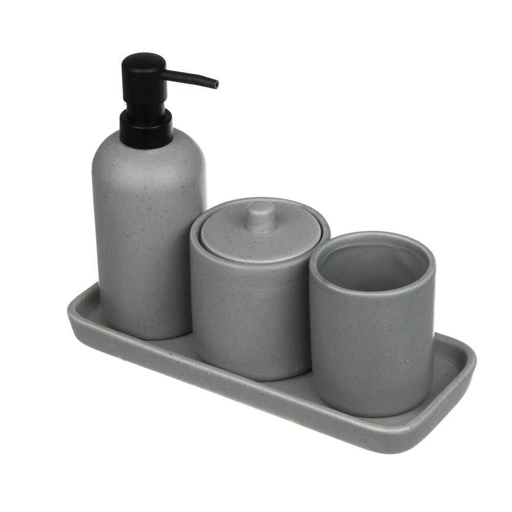 Подставка для набора в ванную комнату тм VETTA Сиена, доломит, серый, 26,3x11x2,2см, арт.№ 463-568