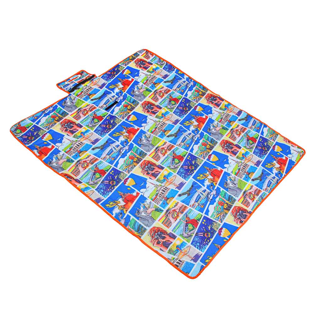 РЫЖИЙ Коврик туристический, 600D оксфорд ПВХ 1.8x1.5м, арт.№ 119-052