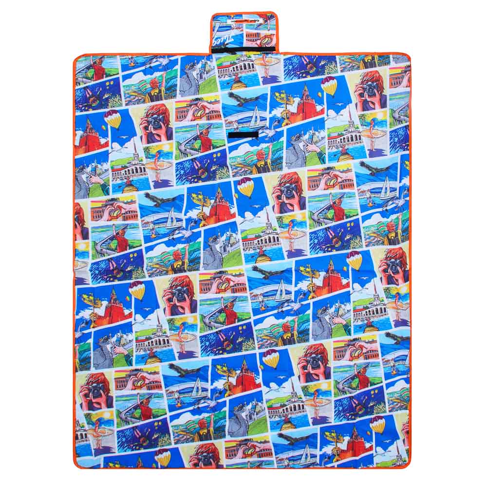 РЫЖИЙ Коврик туристический, 600D оксфорд ПВХ 1.8x1.5м, арт.№ 119-052