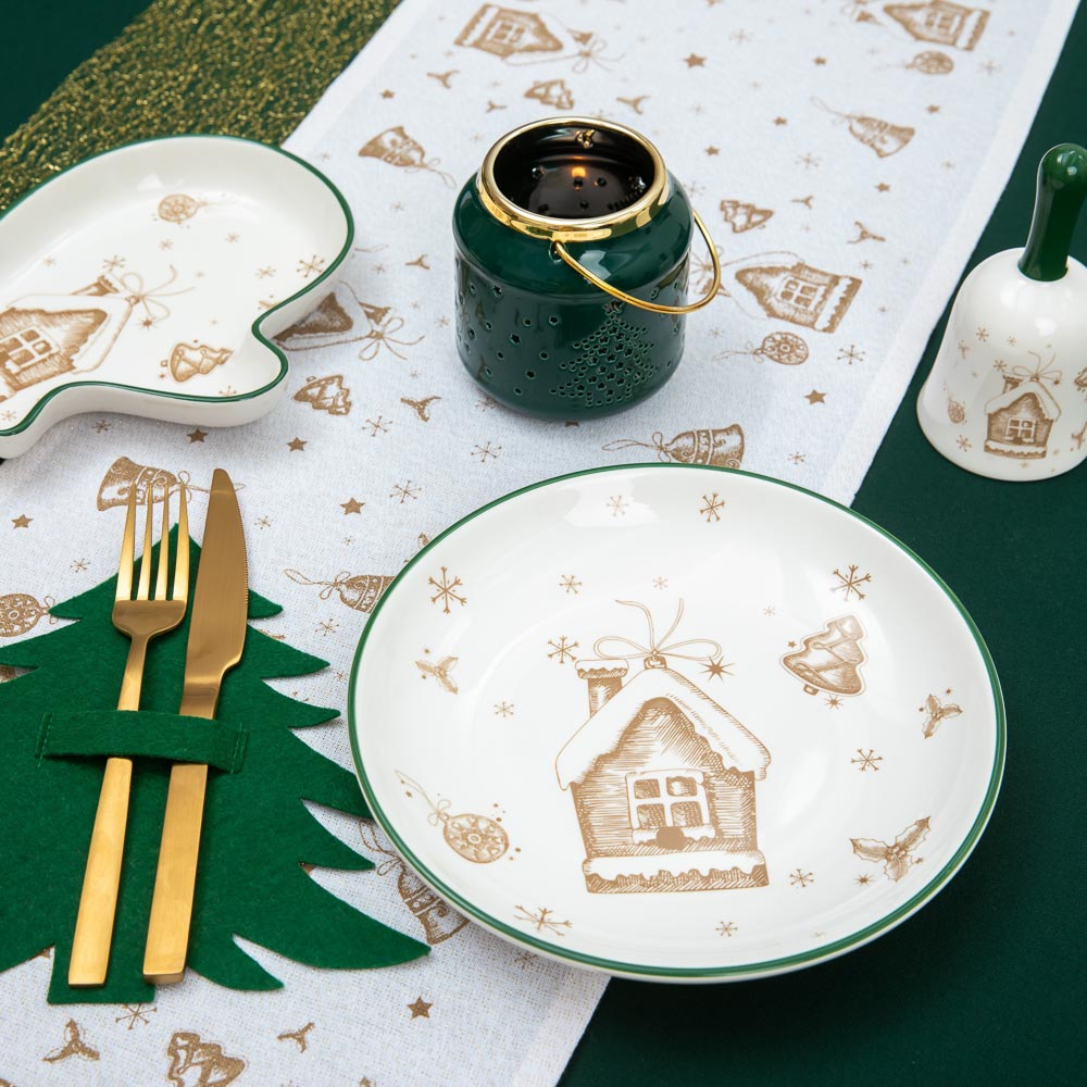 PROVANCE Пряничный домик Подставка декоративная (дорожка), 30х140см, 85% хлопок 15% люрекс, арт.№ 492-112