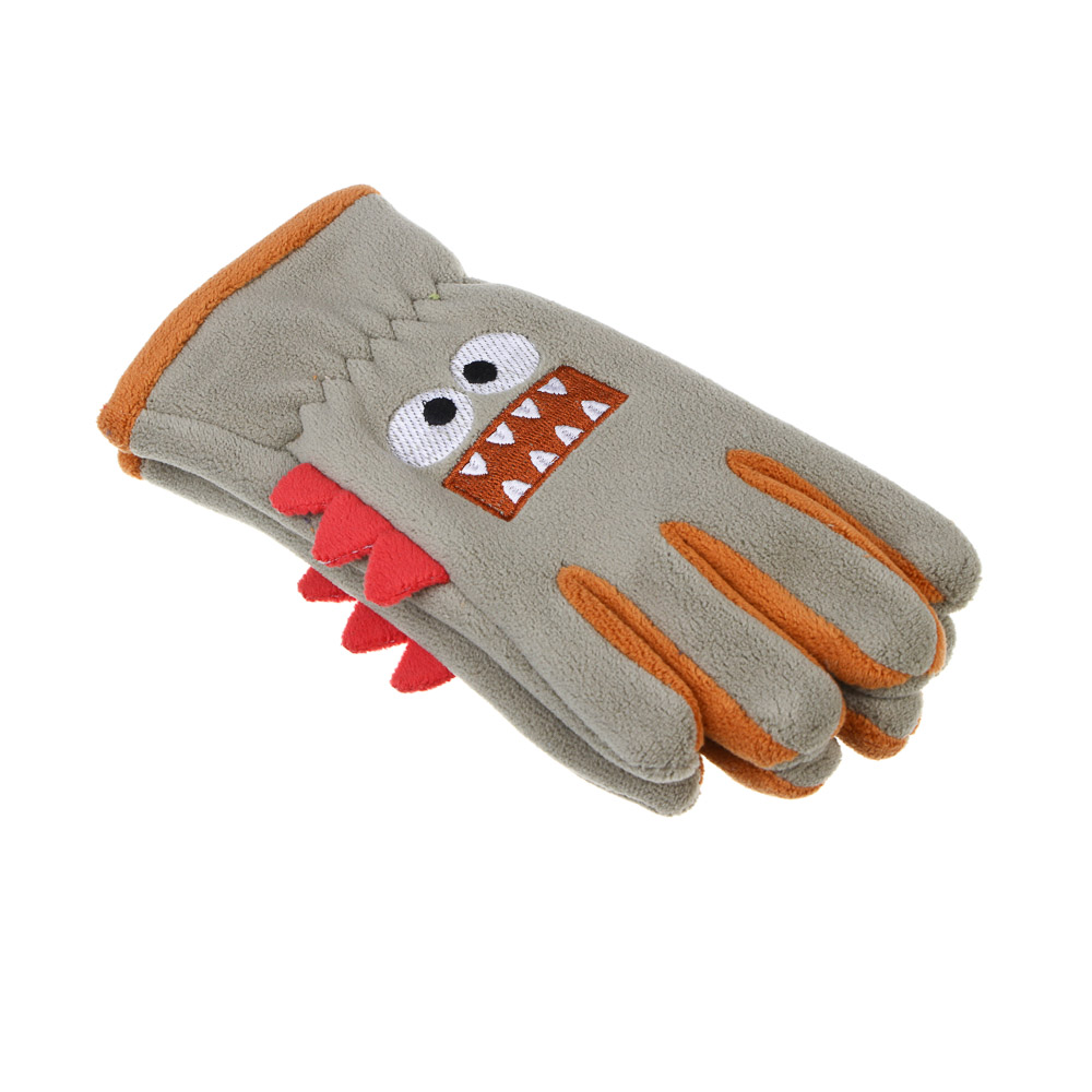 GALANTE Перчатки детские флисовые с декором, р.14, 100% полиэстер, разноцветные, ОЗ25-33, арт.№ 363-449
