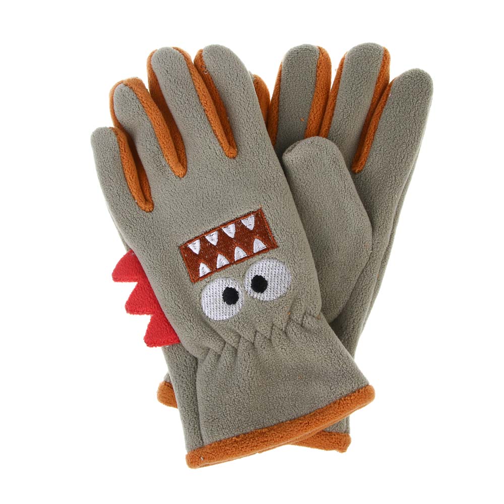GALANTE Перчатки детские флисовые с декором, р.14, 100% полиэстер, разноцветные, ОЗ25-33, арт.№ 363-449