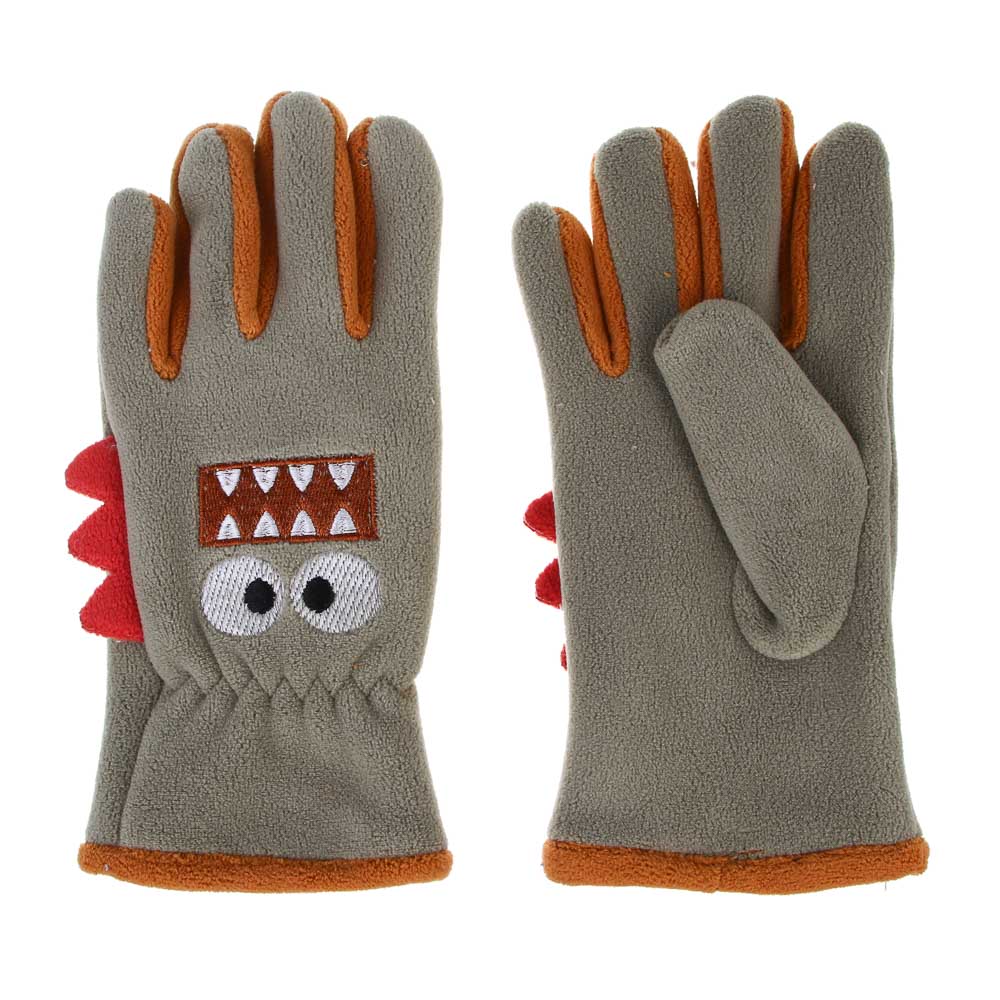 GALANTE Перчатки детские флисовые с декором, р.14, 100% полиэстер, разноцветные, ОЗ25-33, арт.№ 363-449
