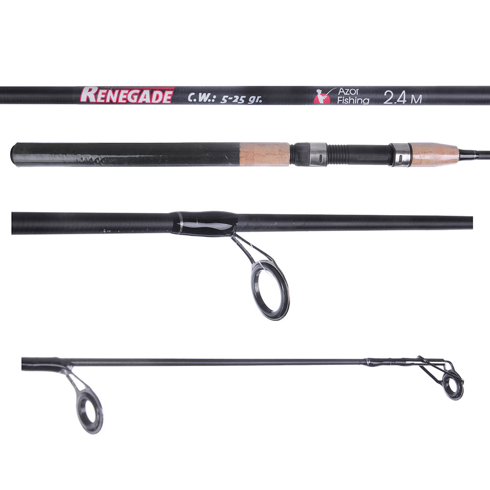 Спиннинг "Ренегад" тм AZOR FISHING, штекерный, карбон, 2,4м, тест 5-25гр., арт.№ 149-152