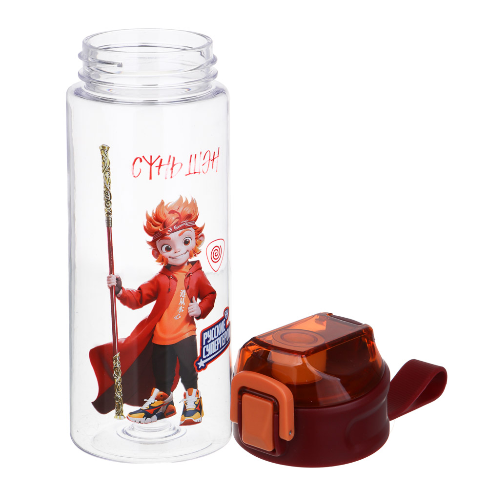 BY Русские Супергерои, Бутылка спортивная, 7,3x21,3 см, 600мл,"Сунь Шэн", PC, PP, арт.№ 088-099