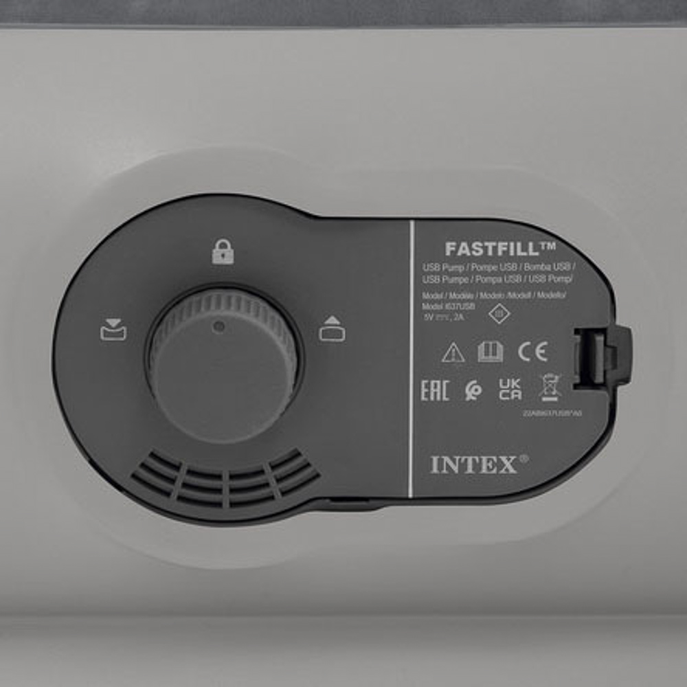 INTEX Кровать надувная QUEEN DURA-BEAM PRESTIGE с USB насосом, 152x203x30см, 64114, арт.№ 108-077