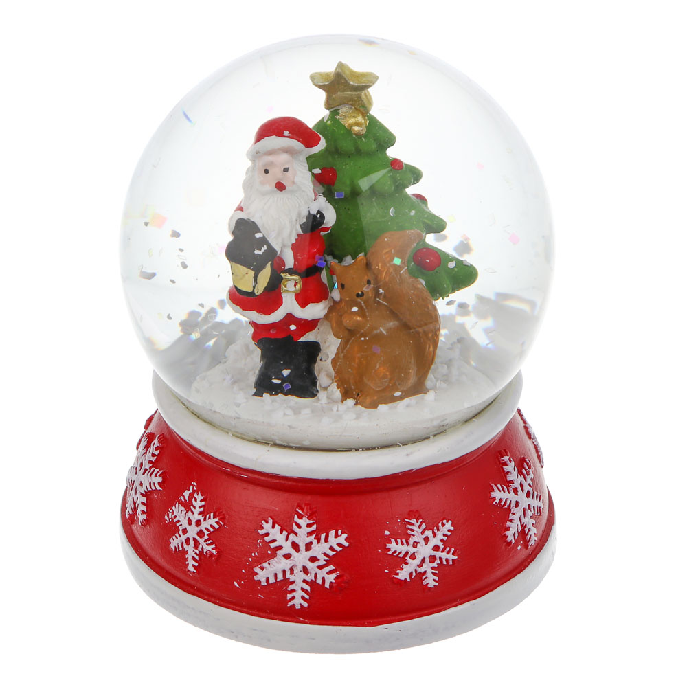 СНОУ БУМ Снежный шар Дед Мороз 6,9x8,2 см, полистоун, стекло, арт.№ 770-104