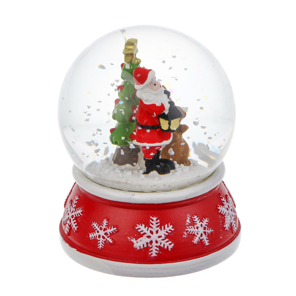 СНОУ БУМ Снежный шар Дед Мороз 6,9x8,2 см, полистоун, стекло, арт.№ 770-104