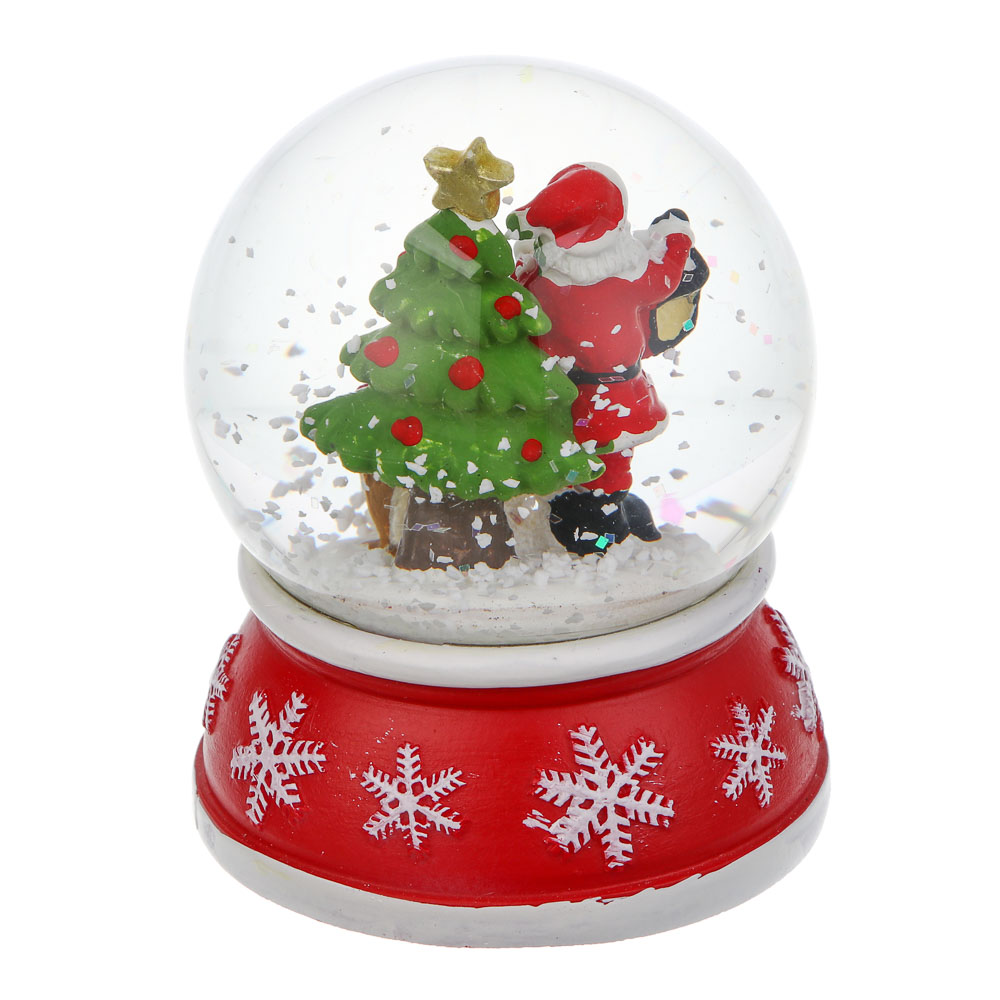 СНОУ БУМ Снежный шар Дед Мороз 6,9x8,2 см, полистоун, стекло, арт.№ 770-104