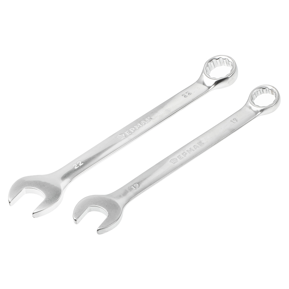 ЕРМАК Набор ключей рожково-накидных, 12 предм., 6-22мм, матовые CRV, пластик холдер, арт.№ 736-050