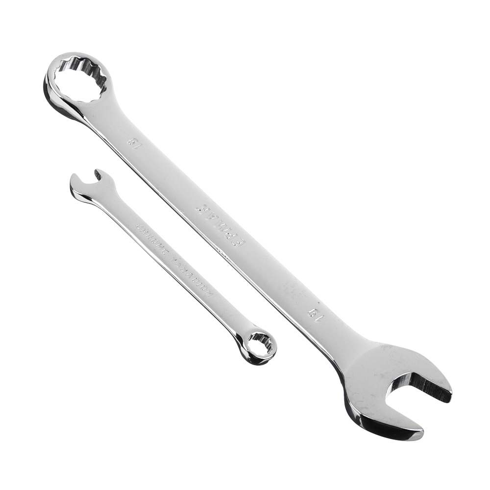 ЕРМАК Набор ключей рожково-накидных, 8 предм. 8-19мм, полированные CRV, пластик холдер, арт.№ 736-097