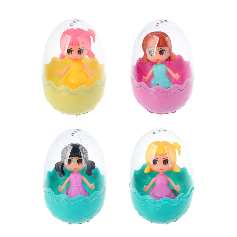 ИГРОЛЕНД Кукла с питомцем в яйце, свет, 6х6х11 см PP, ABS, 2хLR41, арт.№ 267-887