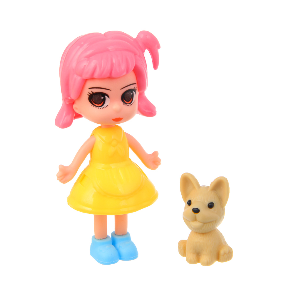 ИГРОЛЕНД Кукла с питомцем в яйце, свет, 6х6х11 см PP, ABS, 2хLR41, арт.№ 267-887