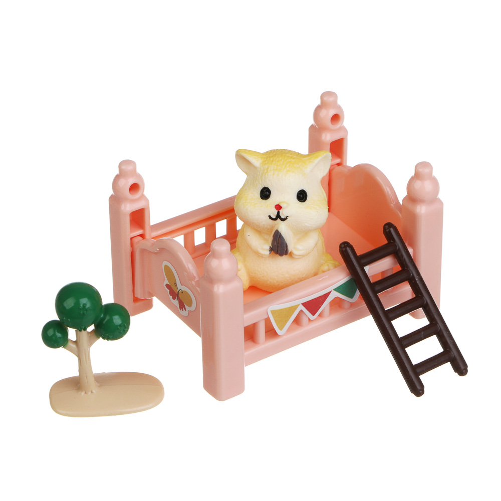 ИГРОЛЕНД Питомец с акс. "Хомяк в спальне",  ABS, PP, 8х5х12 см, 6 диз., арт.№ 258-102