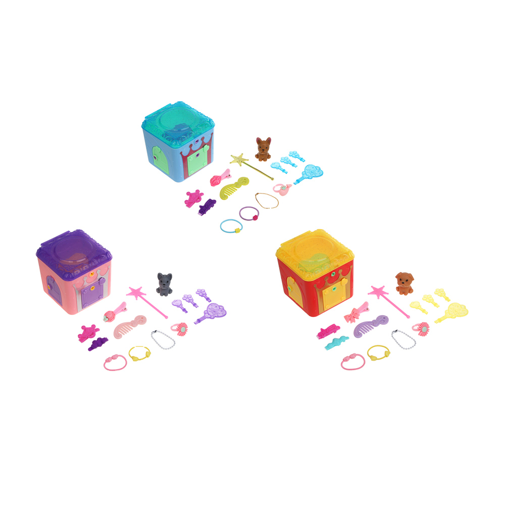 ИГРОЛЕНД Питомец с акс. "Коробка-сюрприз", ABS, 8,8х8,8х8,8 см, 6 диз., арт.№ 258-103