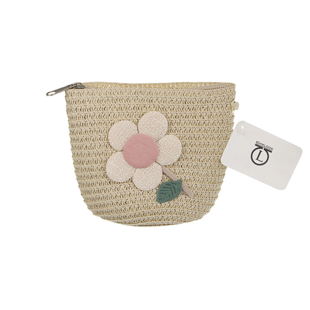 Сумка плетенная с декором на длинном ремне, тм ЮL, 12x6 см, папирус, полиэстер, арт.№ 328-318