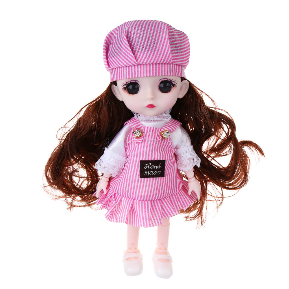 ИГРОЛЕНД Кукла шарнирная с чудными глазами, 15 см, в ПВХ боксе, PVC, PP, 6,5х10х30 см, 4 дизайна, арт.№ 436-155