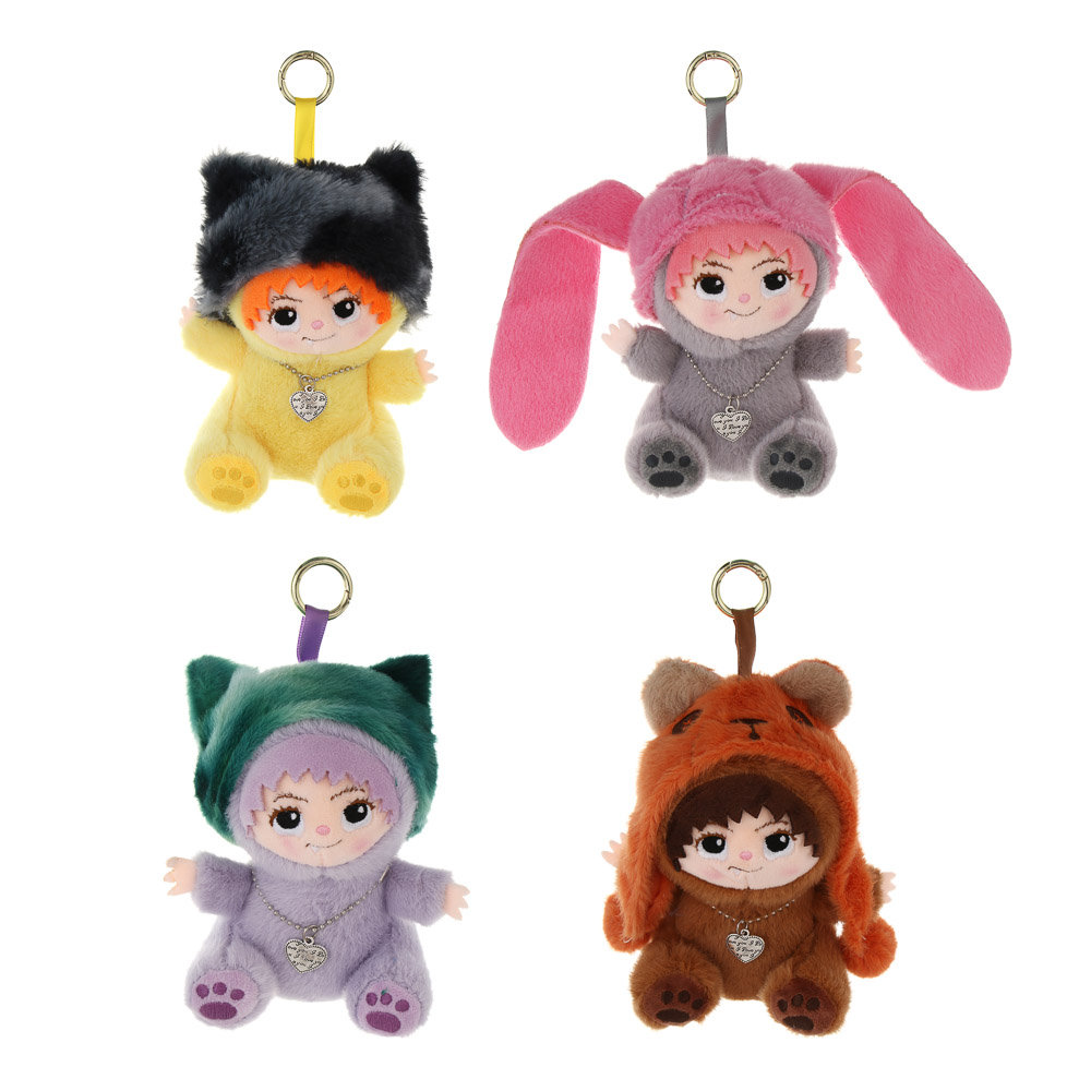 ИГРОЛЕНД Игрушка мягкая "Чудашка" с подвесом, 15 см, полиэстер, металл, микс видов, арт.№ 264-526