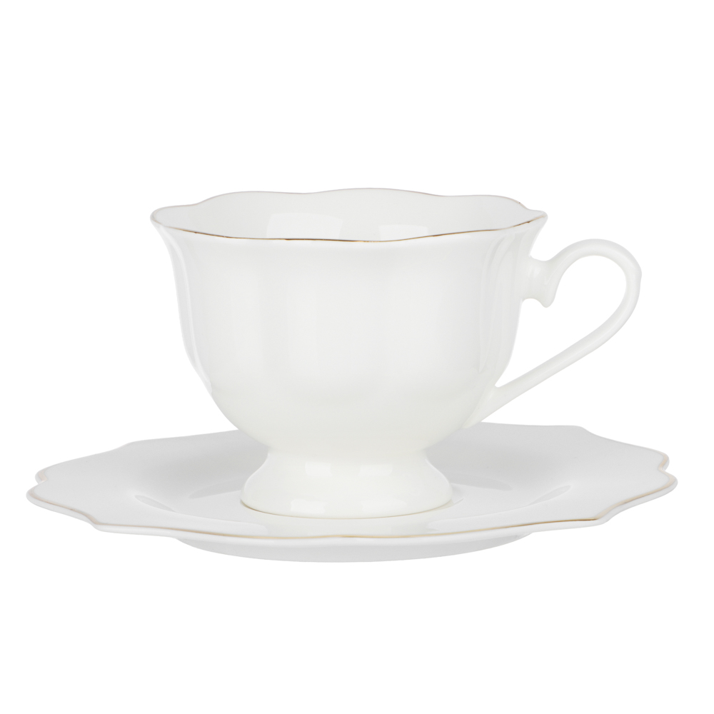 Набор чайный 2 пр., 175мл, MILLIMI, Лаура с золотой отводкой, фарфор, арт.№ 802-555