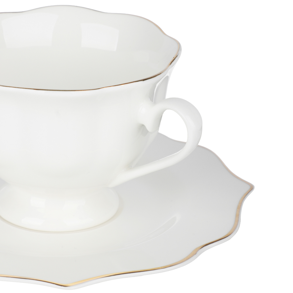 Набор чайный 2 пр., 175мл, MILLIMI, Лаура с золотой отводкой, фарфор, арт.№ 802-555