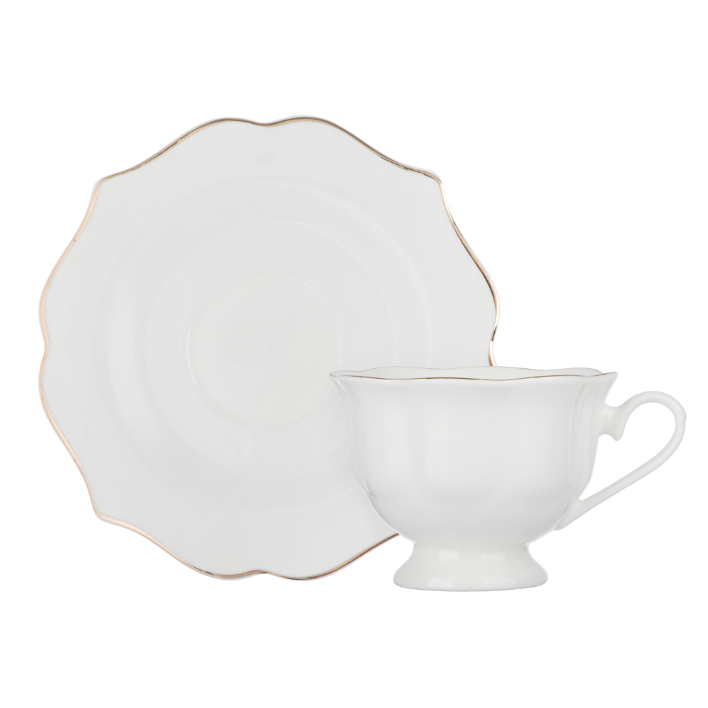 Набор чайный 2 пр., 175мл, MILLIMI, Лаура с золотой отводкой, фарфор, арт.№ 802-555