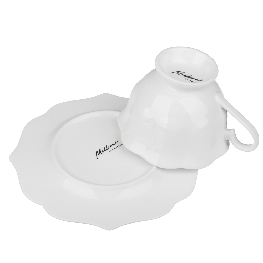 Набор чайный 2 пр., 175мл, MILLIMI, Лаура с золотой отводкой, фарфор, арт.№ 802-555