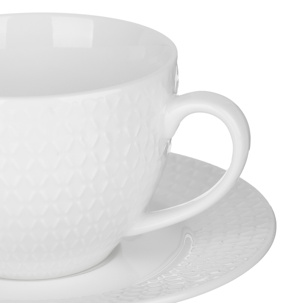 Набор чайный 4 пр., 260мл, MILLIMI, ромб белый, фарфор, арт.№ 802-558