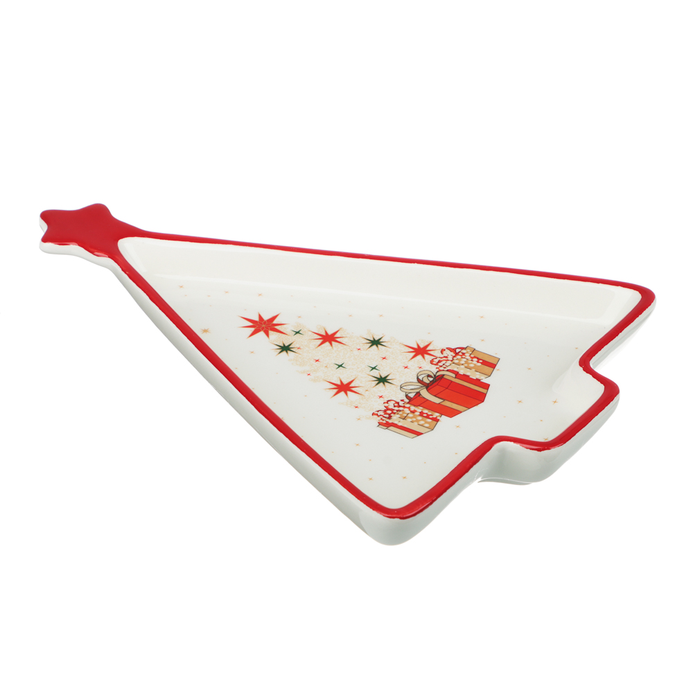 MILLIMI Щелкунчик Блюдо в форме ёлки, 21х16х2,5см, керамика, арт.№ 820-723