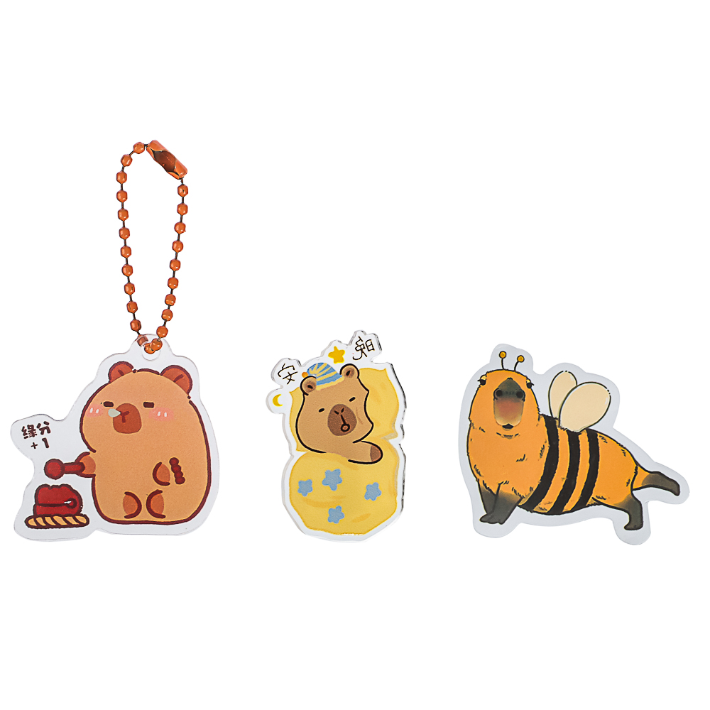 ИГРОЛЕНД Игрушка-сюрприз "Капибара" (брелок, значок, стикер), акрил, 9х11см, арт.№ 295-003